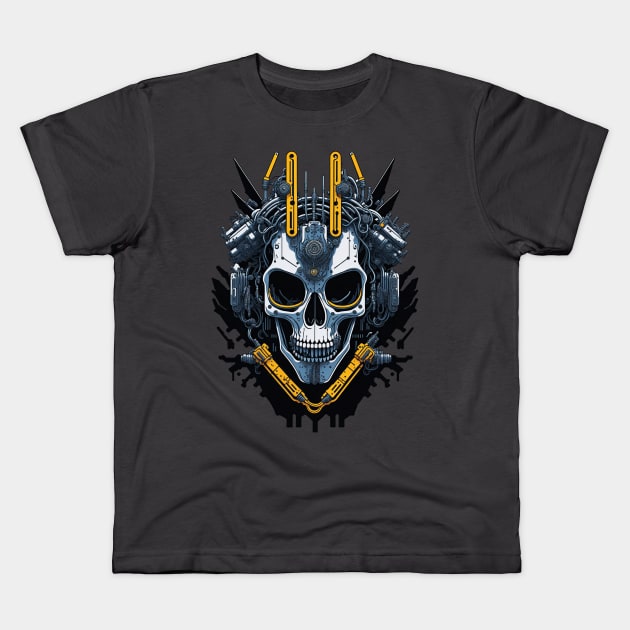 Mecha Skull S01 D99 Kids T-Shirt by Houerd